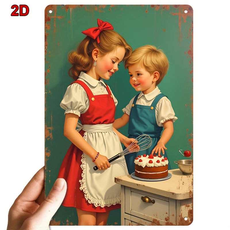 Kitchen Baking Wall Art - Металлическая жестяная табличка 8x12 дюймов: Сестры