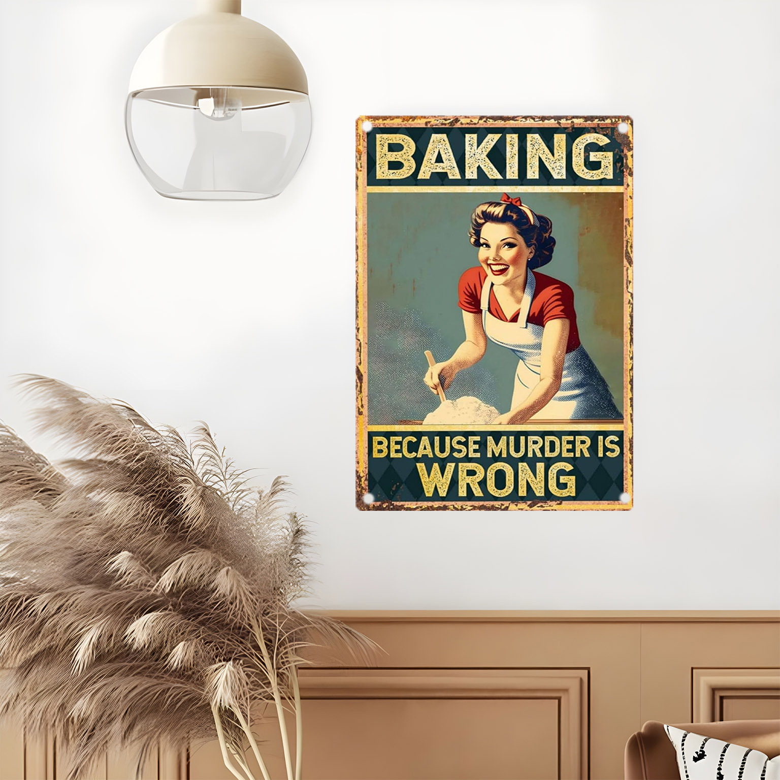 Винтажная забавная металлическ – обзор и цена Kitchen Baking Wall Art