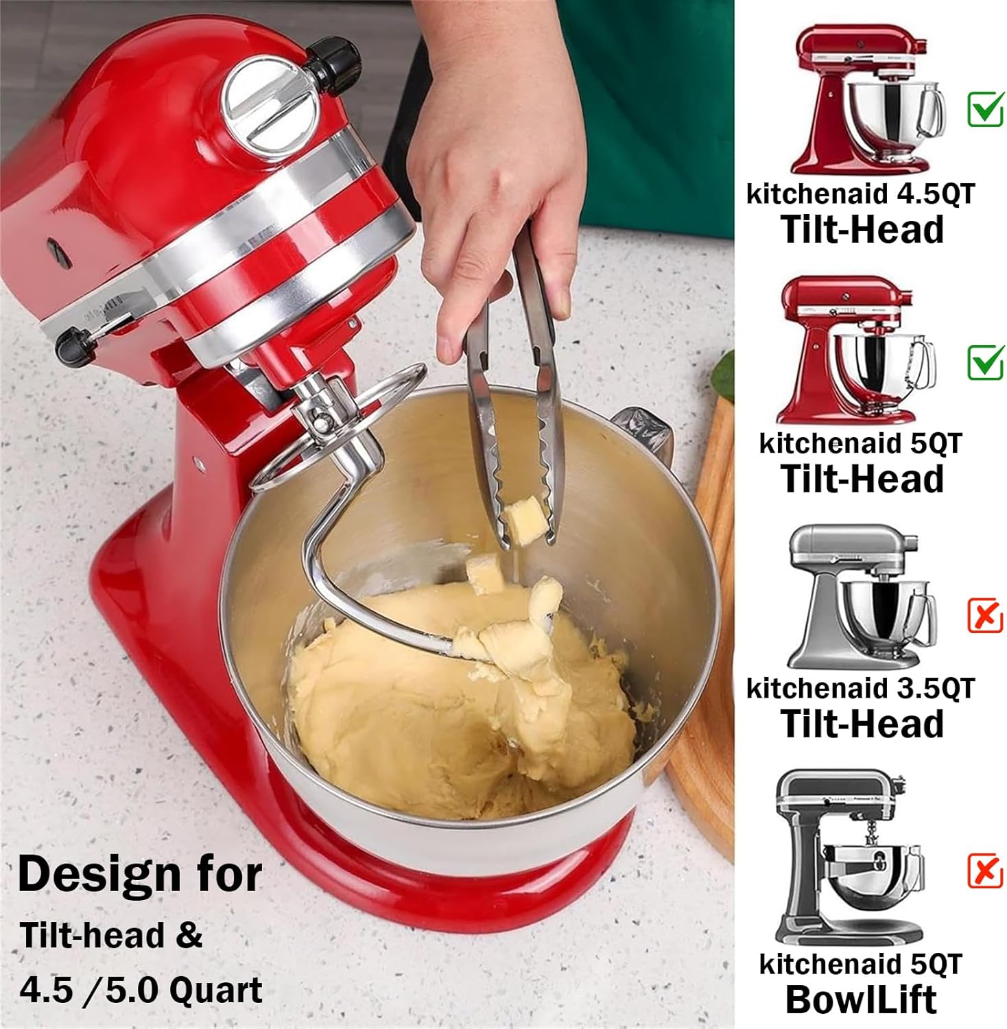 Нержавеющий крюк для теста с п – обзор и цена Kitchenaid Baking Set